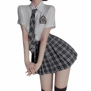 コスプレ セクシー　セーラー服 学生服 ベビードール 制服 衣装 女子高生 チェック柄 jk セーラー アニメ コスチューム 可愛い 仮装