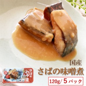 国産 【さばのみそ煮 （120g×５袋）鮮冷】保存料・化学調味料不使用