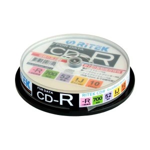 RiDATA アールアイジャパン CD-R 10枚入り CDR700EXWP10RT C データ用 ホワイトレーベル インクジェットプリンター対応 700MB 1層 52倍速