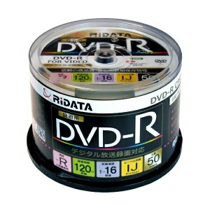 RiDATA アールアイジャパン DVD-R 50枚入り D-RCP16X.PW50RDK 1回録画用 ホワイトレーベル インクジェットプリンター対応 4.7GB 1層 1-16