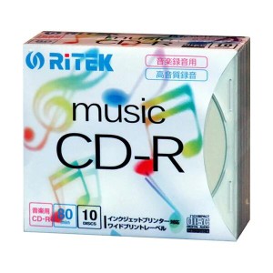 【メール便発送】RiDATA アールアイジャパン 音楽用CD-R 10枚入り CD-RMU80.10PC ホワイトレーベル インクジェットプリンター対応 激安 