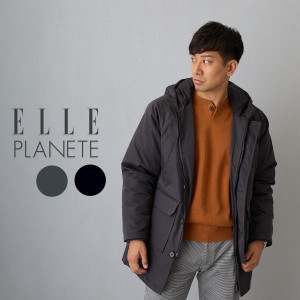 コート メンズ 冬 フード パデット ELLEPLANETE エルプラネット アウター 羽織り あったかい 暖か ダブルジッパー 無地 中綿 ポケット ウ