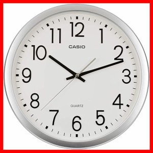 CASIO(カシオ) 掛け時計 シルバー 直径35cm アナログ 連続秒針 IQ-77-8JF ホワイト