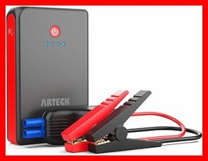 Arteck 乗用車 ジャンプスターター 12V車用エンジンスターター 8000mAh ポータブル充電器最大800A LED緊急ライト搭載 スマホ急速充電器 2