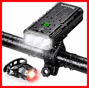 Bestore 自転車 ライト【5200mAh大容量 USB充電式 】 自転車ヘッドライト 防水 LED 800ルーメン モバイルバッテリー機能付き テールライ