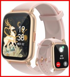 RUIMEN スマートウォッチ 通話機能付き レディース Smart Watch iPhone アンドロイド対応 女性生理周期管理 歩数計 腕時計 着信通知 睡眠