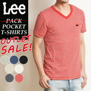 Lee リー パッケージなしアウトレット【SALE／30%OFF】 Vネック ロゴ半袖ポケットTシャツ パックT ポケT メンズ インナー カットソー 人