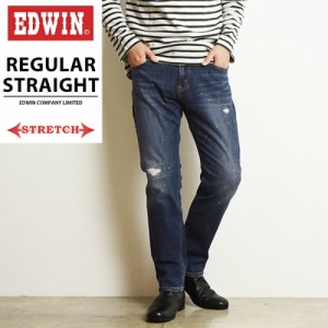 SALEセール38％OFF 裾上げ無料 EDWIN エドウィン 403 リメイクデニム レギュラーストレート ストレッチ デニムパンツ メンズ ジーンズ ジ