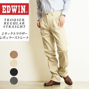 【SALE／10%OFF】 EDWIN エドウィン 大人のふだん着 ツータックストレッチトラウザー レギュラーストレート パンツ メンズ スラックス チ