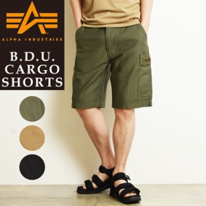 SALE/5%OFF ALPHA INDUSTRIES アルファインダストリーズ B.D.U. コットンバックサテン カーゴショートパンツ ショーツ ハーフパンツ メン