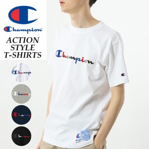 【SALE／20%OFF】 送料無料（ゆうパケット） Champion チャンピオン アクションスタイル 刺繍ロゴ Tシャツ メンズ 半袖Tシャツ カラフル