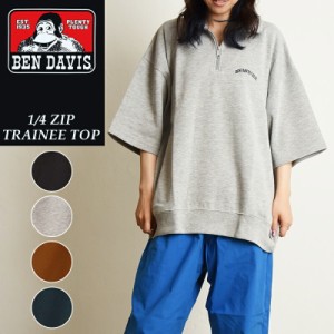 ベンデイビス BEN DAVIS ハーフジップ スウェットトップス 半袖 1/4ZIP TRAINEE TOP メンズ商品 レディース着用 トップス ストリート 春 