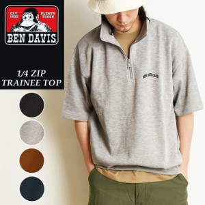 ベンデイビス BEN DAVIS ハーフジップ スウェットトップス 半袖 1/4ZIP TRAINEE TOP メンズ レディース トップス ストリート 春 夏 I-258