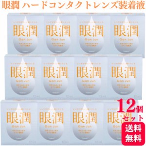 12個セット  眼潤 がんじゅん ハードコンタクトレンズ 装着液 12ml 医薬部外品 コンタクト ハード用