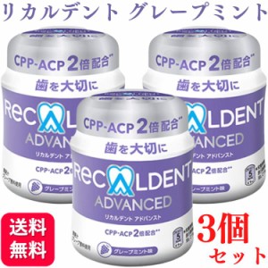 3個セット リカルデント ボトル ガム 140g グレープミント 歯科医院専用 送料無料