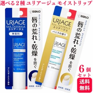 選べる6個セット URIAGE ユリアージュ モイストリップ 無香料 バニラ 4g 低刺激性 高保湿 リップクリーム