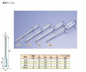 5-124-09　アンプル管（硼珪酸ガラス製）　凍結アンプル　白色　５ｍL　５０本入