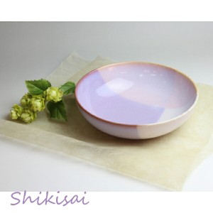 食器 おしゃれ 萩焼 Shikisai ボウルL （木箱） 和食器 椿萩窯 青 ピンク
