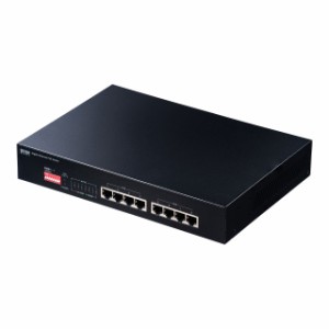 (送料無料) サンワサプライ LAN-GIGAPOE81 長距離伝送・ギガビット対応PoEスイッチングハブ（8ポート） SANWASUPPLY