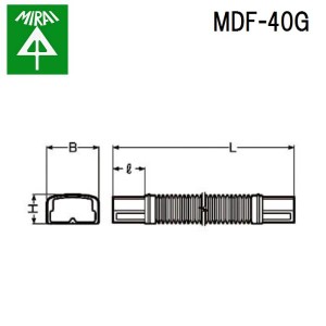 未来工業 MDF-40G モールダクト(フリージョイント) 1本 MIRAI