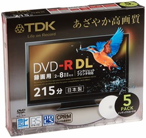 TDK 録画用DVD-R DL(215分) デジタル放送録画対応(CPRM) ホワイトワイドプリンタブル 2-8倍速 日本製 5mmスリムケース 5枚