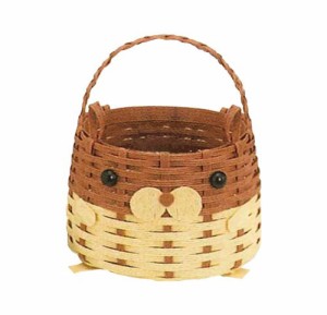 透かし編みの小物入れ エコクラフト 珍しく クラフトバンドキット