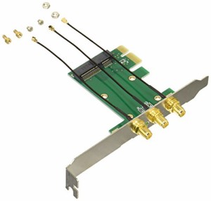 変換名人 miniPCI-E → PCI-E変換ボード [ 無線LAN用接続ケーブル付 ] MPCIE-PCIEW