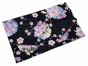 袱紗 ふくさ 黒×花柄 結婚式 慶事用 女性 金封 ハンドメイド 日本製