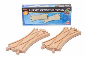 2 Pieces of Wooden Curved Crossing Track