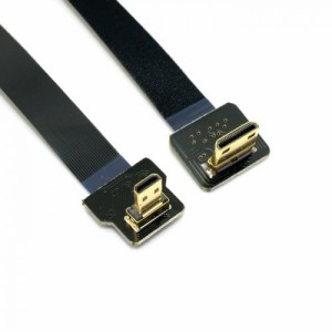 JsER 90度Up角度付きFPVマイクロHDMIオスto Mini HDMI FPCフラットケーブル20?cm for Gopro Multicop
