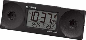 リズム(RHYTHM) 目覚まし時計 大音量 電波 デジタル フィットウェーブバトル100 温度 曜日 カレンダー 黒 RHYTHM 8RZ192SR