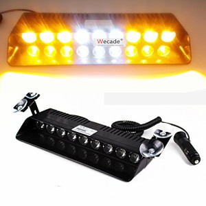 Ranzek 9LED 12V 9W 点滅モード カー警告注意 バントラック緊急ストロボライト ランプ ホワイト?イエロー