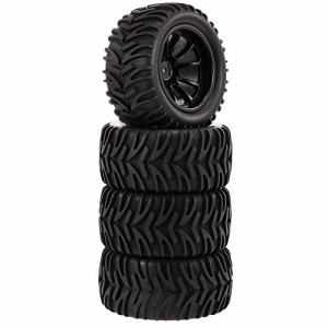 Goolsky 4本 1/10オフロード タイヤ ダブル Vトレッド パターンスポークリム 1/10 HSP HPIレッドキャットRC4WD RCモン