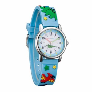 [チックタック] TICKTOCK キッズ腕時計 クオーツ アナログ表示 子供 ガールズ ボーイズ 恐竜 ウォッチ (ブルー)