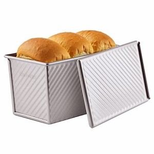 CHEFMADE 食パン 型 デー パン型 フタ付き 波紋型 パン焼 ベイクウェア 粘りにくい食パンケース