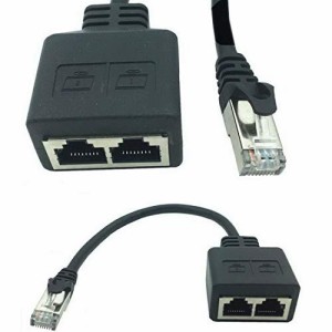 Rosebe RJ45Y分配器 CAT5 6 コネクタ TEL-RJ45Y(20CM)1対2メスソケットポートLANイーサネットネットワークスプリッタ