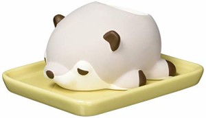 りぶはあと 素焼き加湿器 ねむねむアニマルズ カワウソのくるり ポット本体:約W8xD10xH6cm、受け皿: W13xD10cm 51018-33