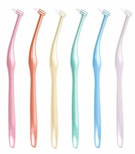 L ＡＰＩＳ： 歯科専用 新型ワンタフトブラシ 歯科共同開発 部分磨き 歯間 仕上げ磨き 持ちやすく 磨きやすく キャップ1個付 アソートふ