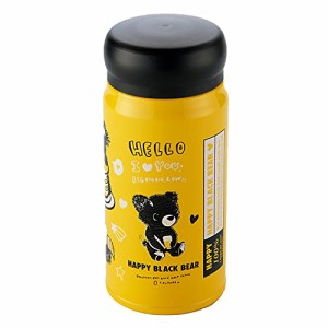 RW Reach Will 軽量 水筒 HAPPY BLACK BEAR ( 350ml / イエロー ) お洒落 マグボトル ( 保温 / 保冷 )