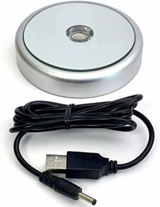 光るコースター［ ハーバリウム 専用丸形(シルバー)&USB ケーブル］ ディスプレイ フィギュア ライト ステージライト クリスタルライト 