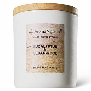 Aroma Naturalsアロマキャンドル ユーカリ＆シダーウッドの香り大豆ワックスキャンドル 35時間ジャーキャンドル プレゼント(Eucalyp