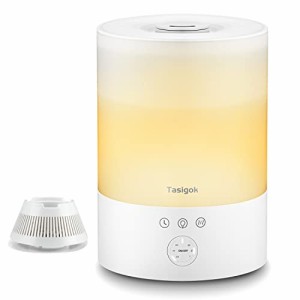 Tasigok 加湿器 卓上 大容量 2.5L アロマ 上から給水 加湿機 除菌 静音 小型 超音波式 タイマー 睡眠モード LEDライト 3段階ミス