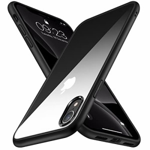 TTENDLIN iPhone XR 用ケース 背面クリア 薄型 軽量 黄変防止 対応 アイホンXR 6.1 インチ カバー (ブラック)