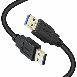 USB 3.0オス-オスケーブル 5m USBタイプA-タイプA XBOHJOEオス-オスUSB金メッキコネクタ対応HDDエンクロージャ、車載MP3、