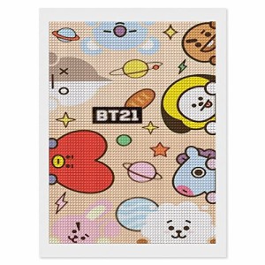 ダイヤモンドアート絵画 BT-21 刺繍塗装キット ダイヤモンド 四角形 全面貼り付け 絵画手芸キット 装飾品応援グッズ ビーズ画 プレゼント