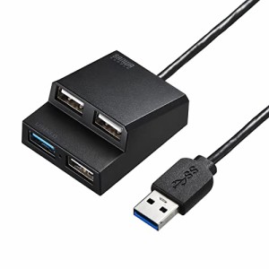 サンワサプライ USB3.2Gen1+USB2.0コンボハブ USB-3H413BKN ブラック