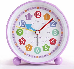 HOTIYOK 目覚まし時計 子供 知育時計 置き時計 Condessacity子供 学習時計 アナログ時計 24時間表示 補助数字付き 静音 子供用