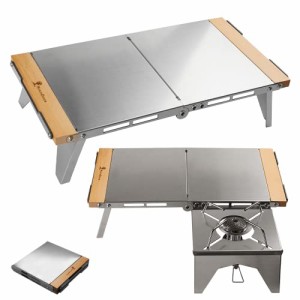 遮熱テーブル 遮熱板 シングルバーナー用 テーブル 折り畳み式 SOTO ST-310/ ST-330 イワタニ 五種類バーナー対応 アウトドア ミニ