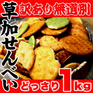 即納 送料無料 訳あり 無選別草加せんべいどっさり1kg お徳用 無選別 大容量 和菓子 焼菓子 お菓子 草加せんべい 草加煎餅 そうかせんべ