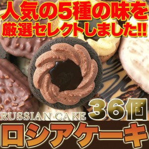 送料無料 ロシアケーキどっさり36個 老舗のロングセラー洋菓子 個包装 大容量 洋菓子 スイーツ クッキー ロシアケーキ